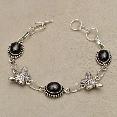 Bracciale con gioielli fatti a mano in argento sterling 925 pietra preziosa o... - Immagine 1 di 4