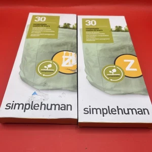2- 4 L/1.2 Gal. Green Code Z Custom Fit Compostable Trash Bags Simplehuman New - Picture 1 of 2