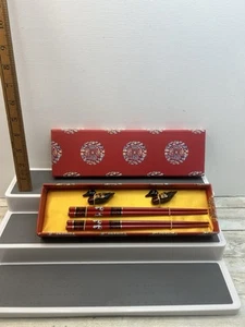 Essstäbchen Set mit Ente Essstäbchen Auflagen Service für 2 Verpackt Portofrei - Bild 1 von 6