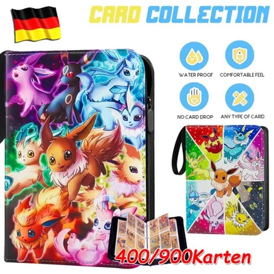 MARKENLOS Profi Sammelalbum für 400-900 Pokemon Karten 4-9Pocket Sammelmappe Ordner Heft
