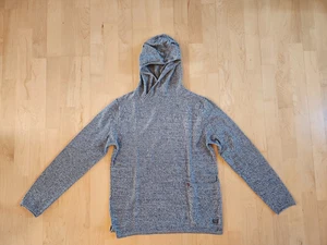 JACK& JONES Herren langarm Feinstrickpullover Kapuze M blau weiß - Bild 1 von 4