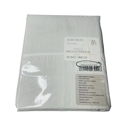 The Company Store Twin White 100% Cotton Classic Percale Bedskirt 14” Drop NEW - Image 1 of 4