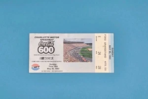 Biglietto Coca Cola 600 1993 Stub Dale Earnhardt 55° vittoria biglietto NASCAR vintage  - Foto 1 di 2