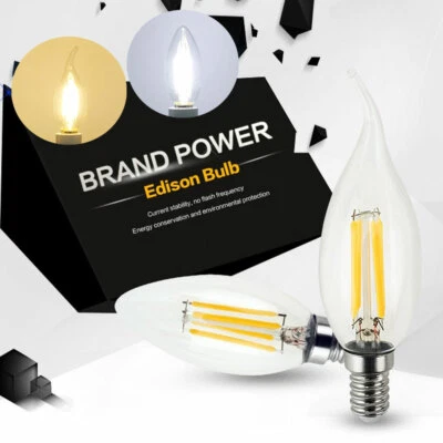 Dimmable E14 C35 Filament Light LED Lamp Replace 20w 40w 60w Incandescent Bulb - Image 1 of 4