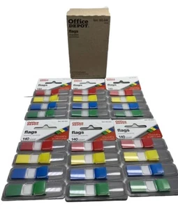 (6) Office Depot Multicolor Page Document Flags 140 count/pack=840 Total Flags! - Picture 1 of 8