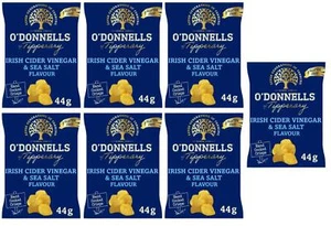 7 bags of O'Donnells Handcooked Irish Cider Vinegar & Sea Salt Crisps 44g each - Picture 1 of 1