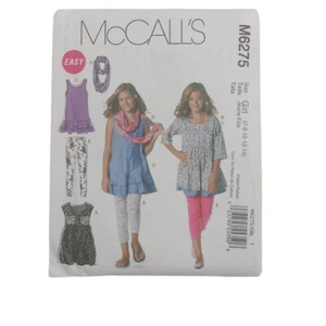 McCalls M6275 Childrens Tops Dress Skirts Leggings Size 7-14 Uncut  Pattern EASY - Picture 1 of 3