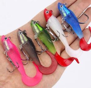 1PCS Jig Hook Silicone Soft Fishing Lure Swimbait Bass Isca Artificial Bait Pike