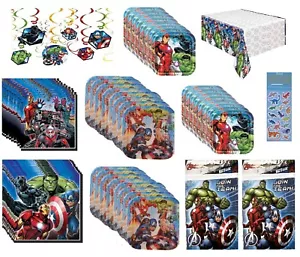 Avengers Birthday Plates, Napkins, Table Cover, Blowouts (Pick What You Need) - Picture 1 of 32
