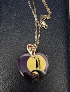 Bradford Exchange Cristal Corazón Colgante Disney Cadena Esterlina Nuevo Sin Caja - Imagen 1 de 3