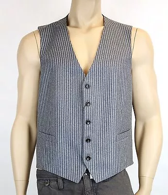 $830 New Authentic Gucci Mens Wool Gray Striped Vest Top, 234125 1401 - Image 1 of 4