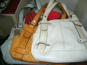 Lot of 3 Tignanello Perfect 10 Handbag, Blue, White and Yellow Shoulder Bags VGC - Picture 1 of 21