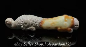 7.2" Antique Chinese Shang Dynasty Hetian Jade Nephrite Tiger Beast Statue - Picture 1 of 9