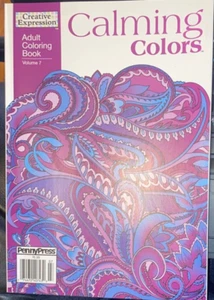 CREATIVE EXPRESSION ADULT COLORING BOOK CALMING COLORS VOLUME 7 - Picture 1 of 1