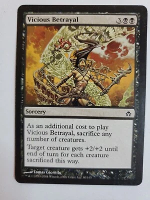 MTG Magic The Gathering Card Vicious Betrayal Sorcery Black Fifth Dawn 2004 - Image 1 of 2
