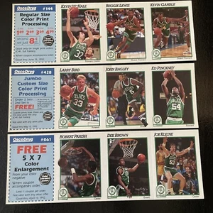 1991-92 NBA Hoops Celtics Osco Drug Cards Uncut Sheet - Picture 1 of 11