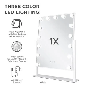 Zadro 15 LED Birne beleuchteter Hollywood Schminkspiegel 18"x21" - Bild 1 von 67