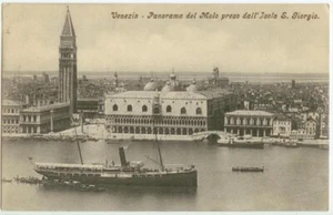 1909 Venecia Italia a Alemania ppc - Barco de vapor Trieste pasando Isola S. Giorgio - Imagen 1 de 2