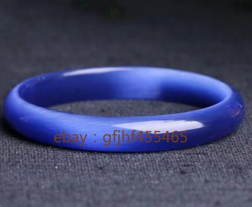 VALENTINO Autentico Braccialetto Pietre Preziose Occhio di Gatto Blu Naturale Gioielli 55 65mm 