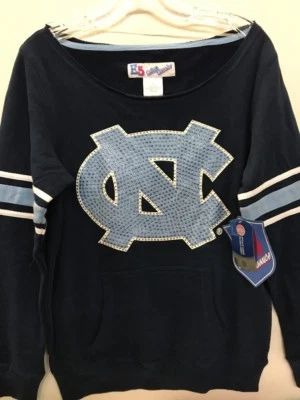 North Carolina Tar Heels NCAA Women's Navy Rhinestone Sweatshirt, Large - Image 1 of 2