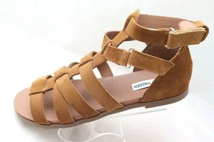 Steve Madden Gali Gladiator Sandals Womens 9M Chestnut Brown Suede Leather Caged - Picture 1 of 13