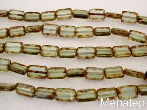 10 rectángulos pulidos de 12 x 8 mm: peridoto - Picasso - Imagen 1 de 1