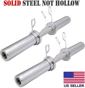 Pair of 20 Inches Olympic Dumbbell Handles Loadable Bars for 2-inch Weight Plate - Picture 1 of 6
