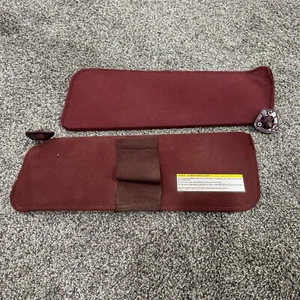 1988-1999 Chevy GMC C/K 1500 Silverado Suburban Pair SET Cloth Sun Visor Red - Picture 1 of 5