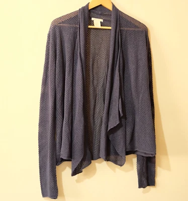 NWOT! Sweet Romeo Cardigan Navy Long Sleeve Sheer Open Front Size 2X #p95-122 - Image 1 of 4
