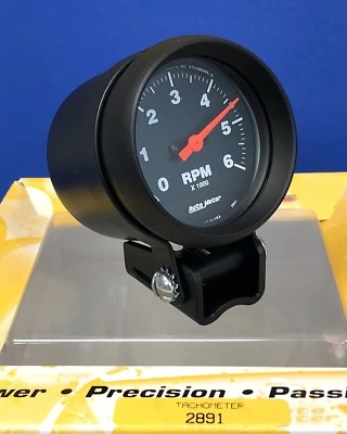 Auto Meter 2891 Z-Series Mini Pedestal 2 5/8" Tachometer Tach   0-6000 RPM - Image 1 of 3