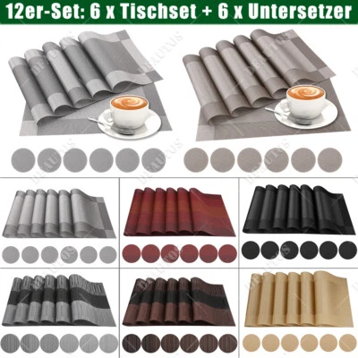 12er Set Tischset PVC Platzset Abwaschbar Platzdeckchen Küche Platzdecke 45x30cm - Bild 1 von 4