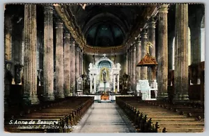 Antique c. 1907 Interior Of Basilica Ste Anne de Bacopre Divided Back - Picture 1 of 3