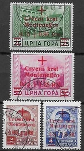 German Occupation Montenegro stamps 1944 MI 29-32 CANC VF / CTO - Picture 1 of 1
