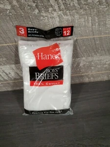 vintage hanes 3-pack boys briefs underwear size 12 deadstock NIP 2000 NOS - Picture 1 of 4
