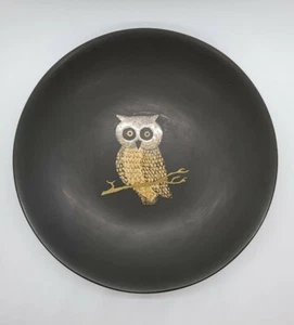 Vintage Couroc Monterey California Owl Inlayed 7 3/4" Bowl - Picture 1 of 3
