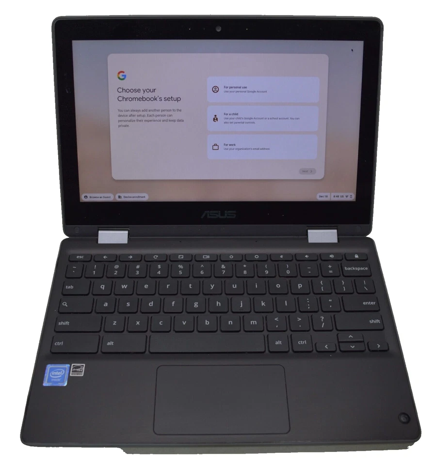 ASUS Chromebook Flip C214MA-YS02T-S 11.6" 1.10 Ghz CeleronN4000 32GB SSD Grade B - Image 1 of 3