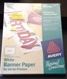 NEW Avery 3272 White Banner Paper For Ink Jet Printers 11”X8.5” 80 Sheets SEALED - Picture 1 of 7