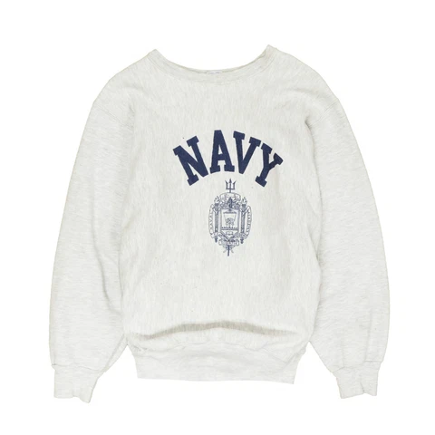 Vintage Navy Crest MVP Corp Sweatshirt Crewneck Size XL Gray 90s Cover