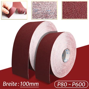 Schleifleinen 100mm Schleifgewebe Schleifpapier Gewebe Rolle Körnung 80-600 - Picture 1 of 7