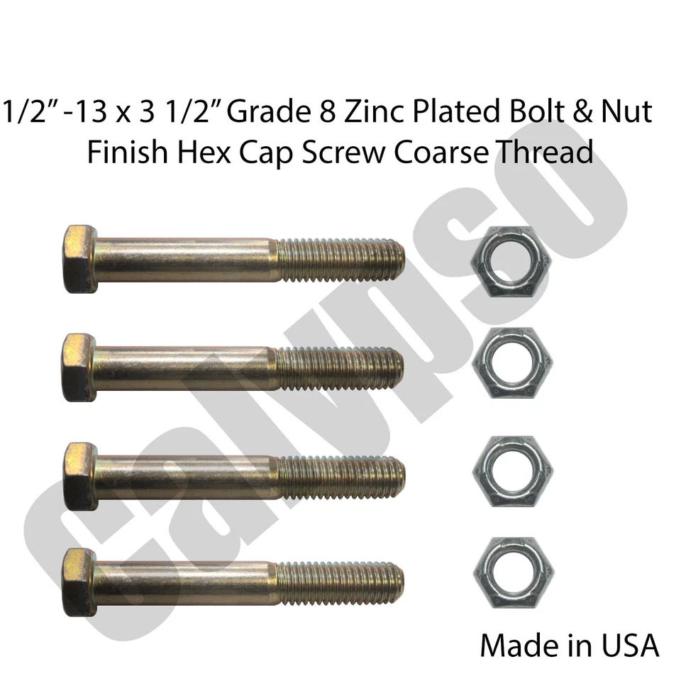 1/2 x 3 Grade 8 Bolts With Nuts Selling in Set of 4 - Image 1 of 1