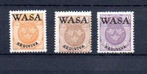 Sweden 1911 old set private overprinted WASA stamps (Michel 65/67 Pr) nice MLH - Picture 1 of 2