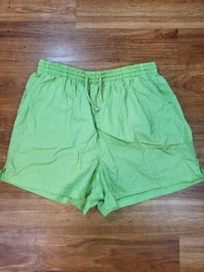 Vtge Neon Green Nylon Kathy Ireland Shorts Size Large - Picture 1 of 4