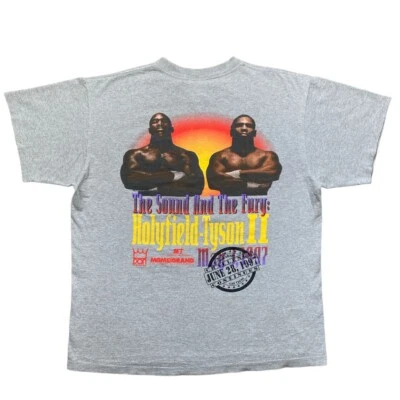 VINTAGE MIKE TYSON VS HOLYFIELD 1997 THE SOUND AND THE FURY T-SHIRT SIZE XL - Image 1 of 4