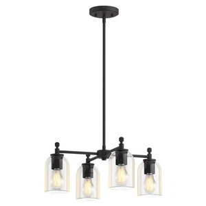 KOHLER Orime 4-Light Adjustable Chandelier Matte Black 20" New - Picture 1 of 4
