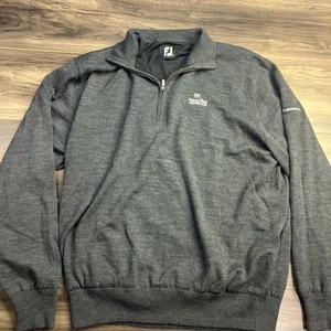 Footjoy 1/4 Zip Mens Golf Pullover XL Grey Porters Neck Lined - Picture 1 of 8