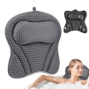 Bath Pillow Suction Cup Bathtub Soft Non Slip Neck Shoulder Head Support Cushion - Picture 1 of 10