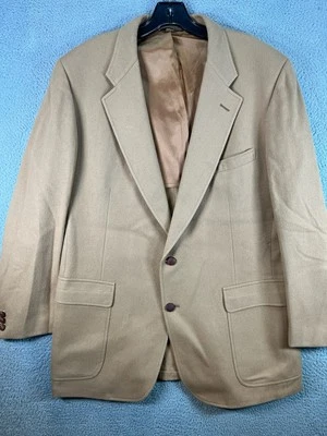 Cricketeer Blazer Mens 42 Beige Sport Coat Two Button Wool Unstructured Classic - Image 1 of 4