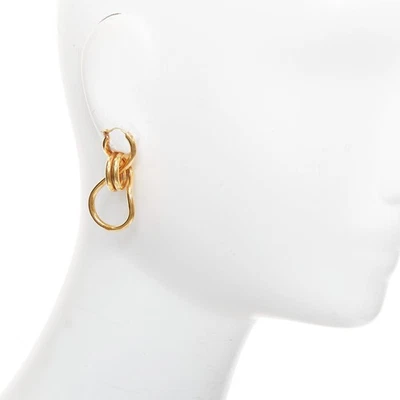 OLD CELINE Phoebe Philo Knot Double Hoop brass infinity twist wire earring Pair - Image 1 of 4