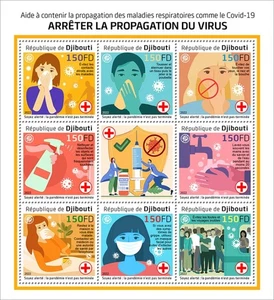 Djibouti - 2022 Stop Respiratory Virus Spread - 8 Stamp Sheet - DJB220652a - Picture 1 of 1