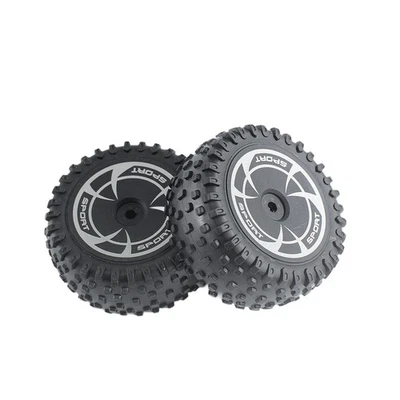 2x RC Hinterrad Reifen Reifen Ersatz für Wltoys 144016 Maßstab 1:14 RC Auto - Bild 1 von 4